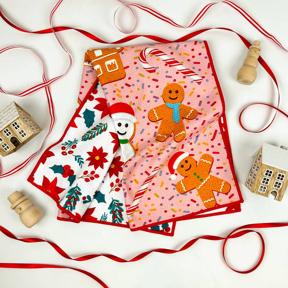 Christmas Gingerbread - Dual Sided Tea Towel