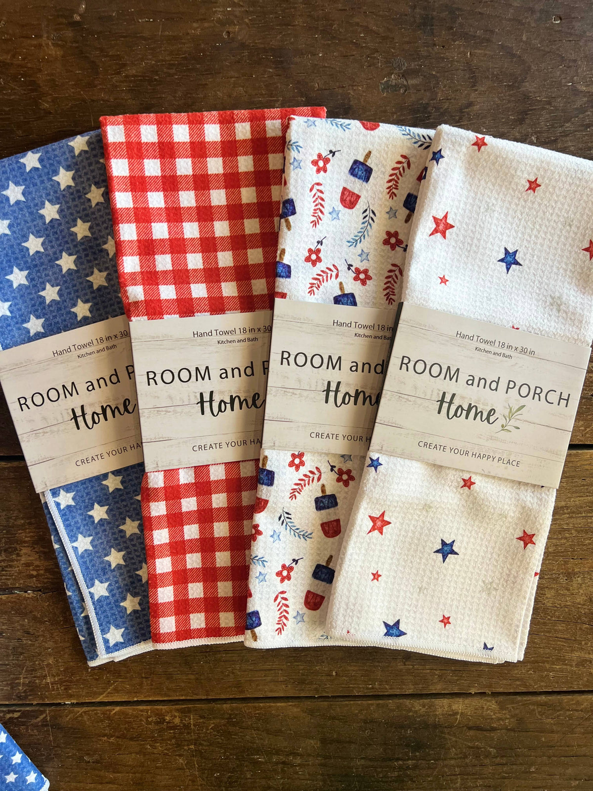 Red Gingham Tea/Hand Towel-Recycled Double-Sided