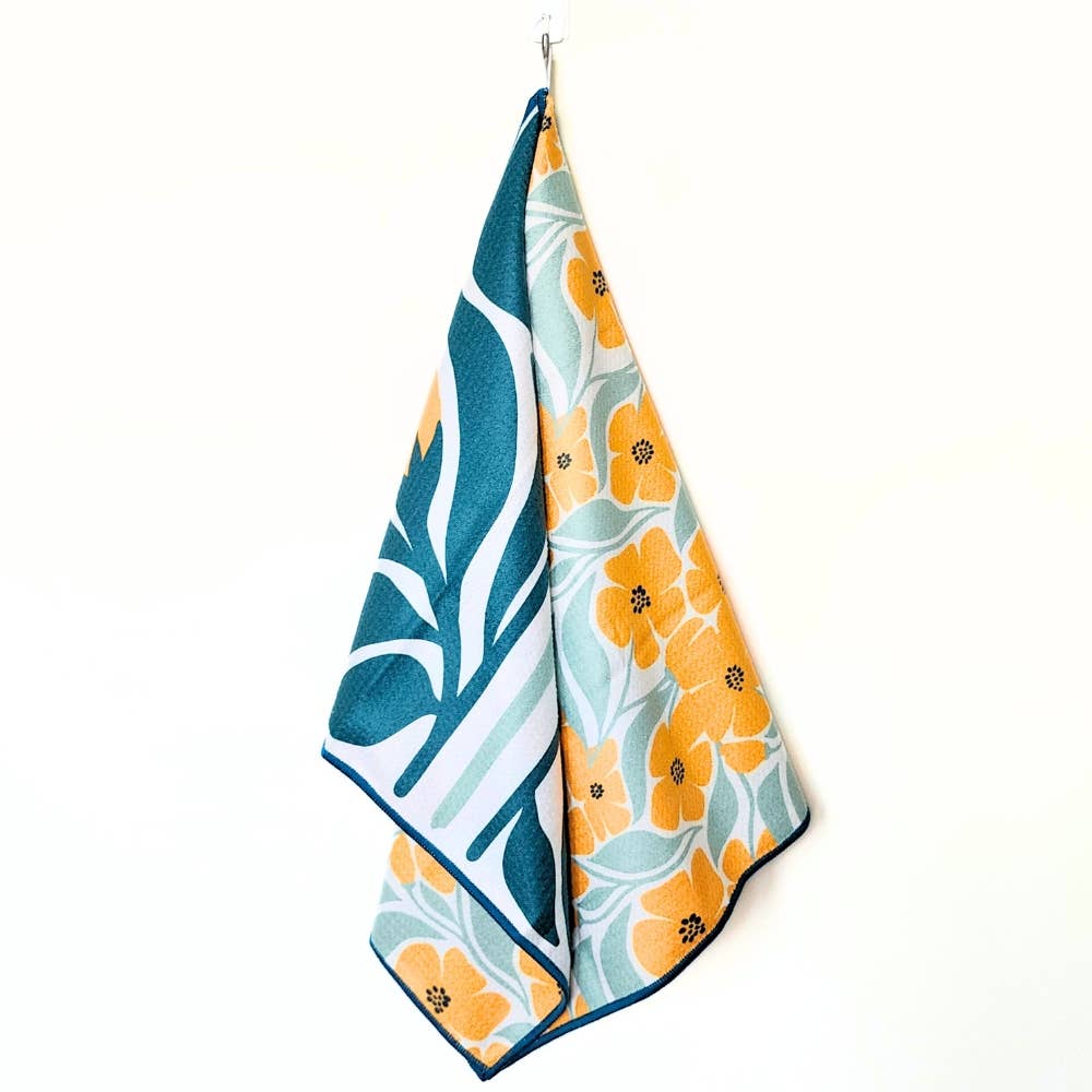 Orange - Dual Sided Hand Towels - Microfiber Kitchen Towels