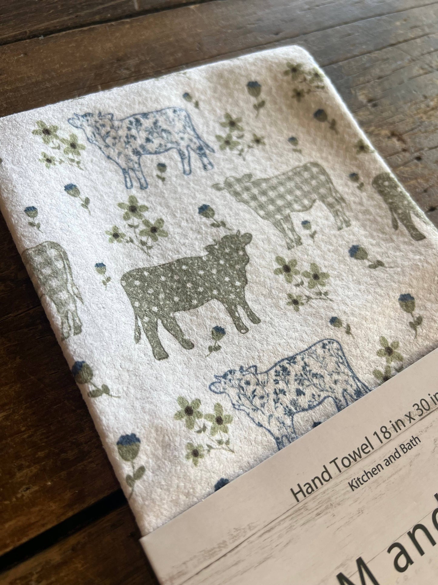 Farmhouse Cows Hand/Tea Towel - Recycled Microfiber 2 sided