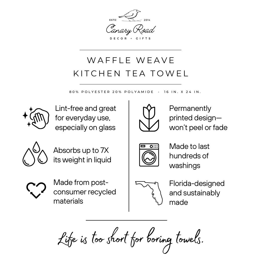 Yellow Floral Kitchen Flower Bloom Spring Summer Towel