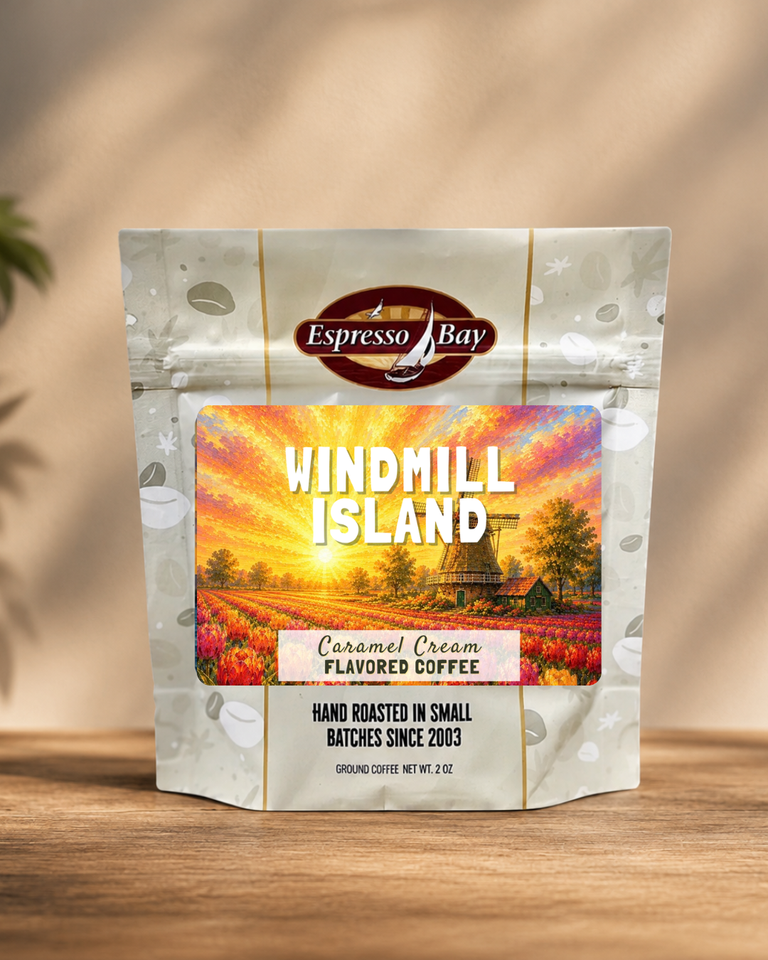 Single Serve Coffee Pack: Windmill Island - Flavored: Caramel Cream