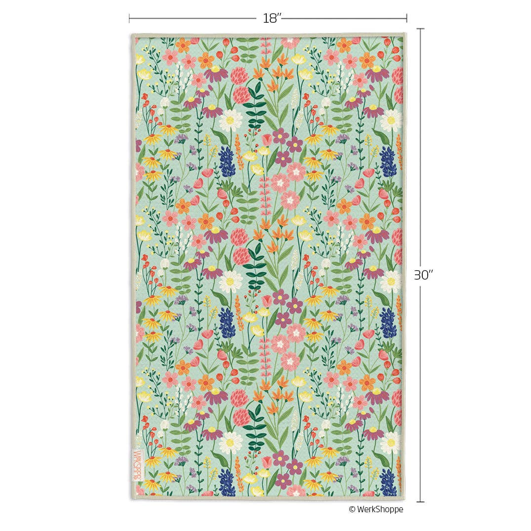 Wildflowers Microfiber Kitchen Towel, Spring Decor and Gift