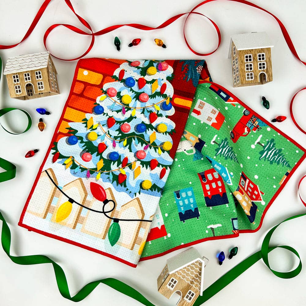 Christmas Holiday Cheer - Dual Sided Tea Towel