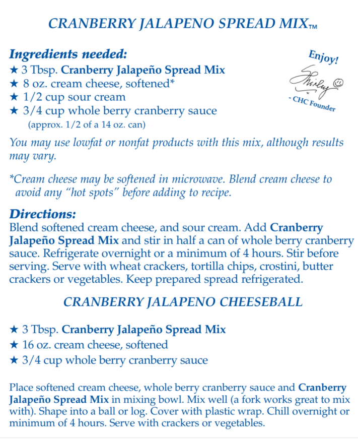 Cranberry Jalapeno Spread Mix
