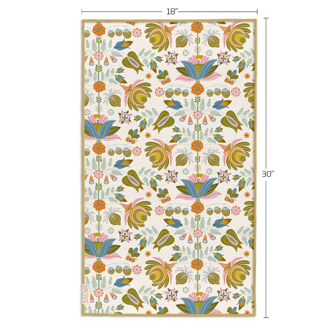 Cottage Floral Ultra Absorbent Microfiber Kitchen Towel