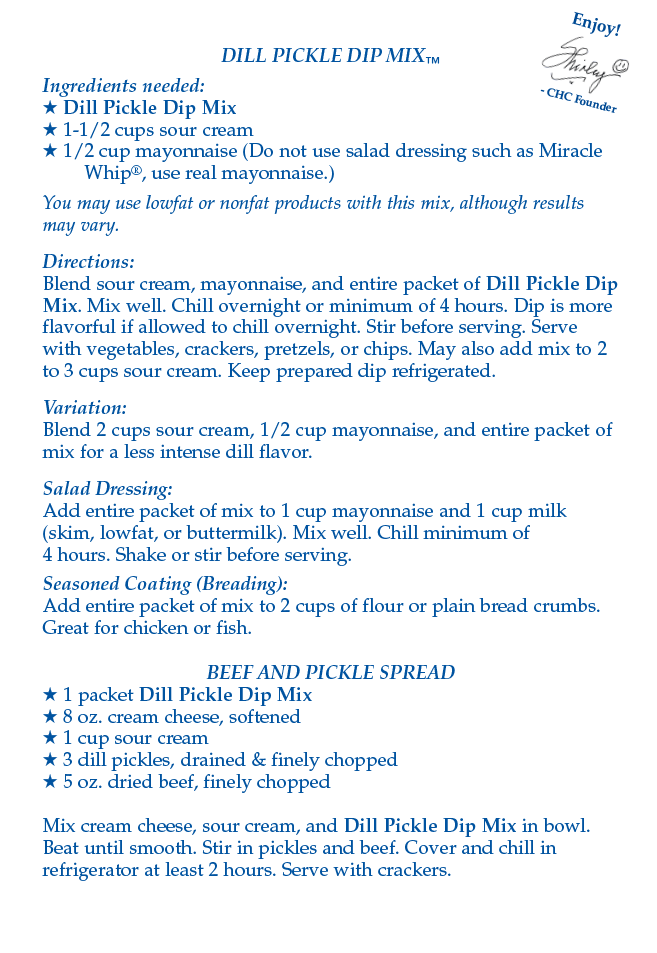 Dill Pickle Dip Mix