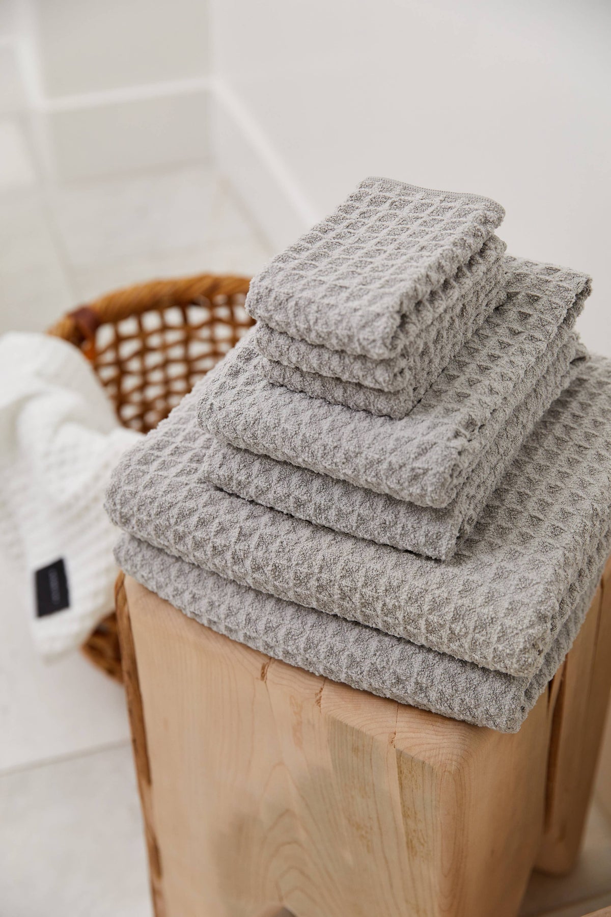 Stone Waffle Bath Towel
