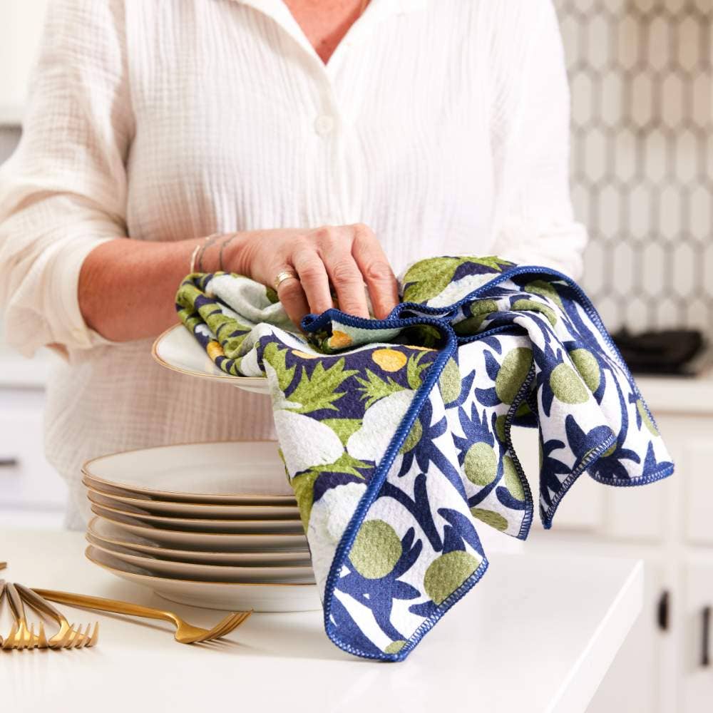 Anemone Poppy Eco Kitchen Tea Towel