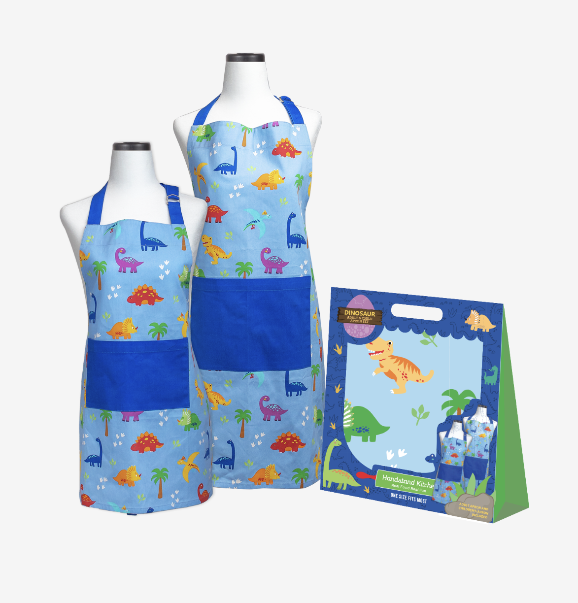 Dinosaur Adult & Youth Apron Set – Family Kitchen Fun