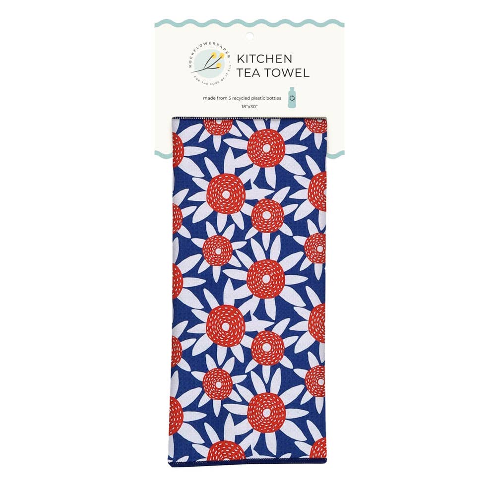 Straw Sunflower Red Eco Kitchen Tea Towel