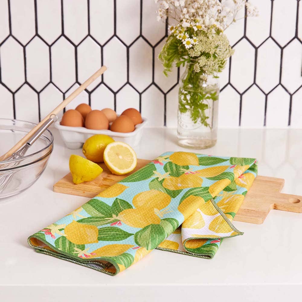 Lemon Blossoms Eco Tea Towel