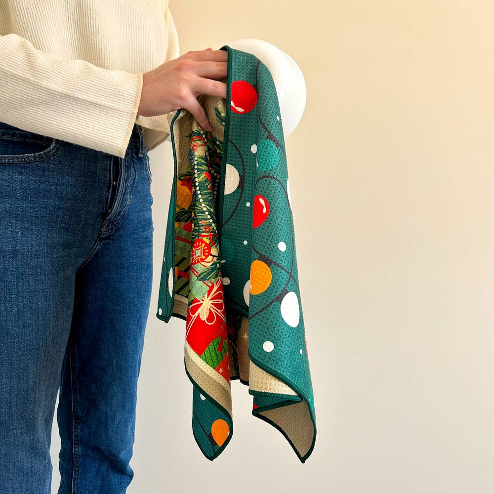 Christmas Deck the Halls - Dual Sided Tea Towel