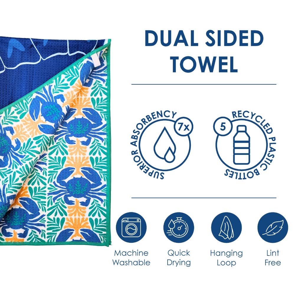 SeaTurtle - Dual Sided Hand Towel- Microfiber Kitchen Towel