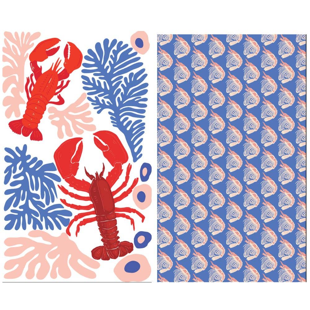 Lobster - Dual Sided Hand Towel- Microfiber Kitchen Towel