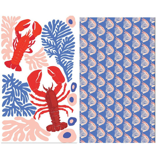 Lobster - Dual Sided Hand Towel- Microfiber Kitchen Towel