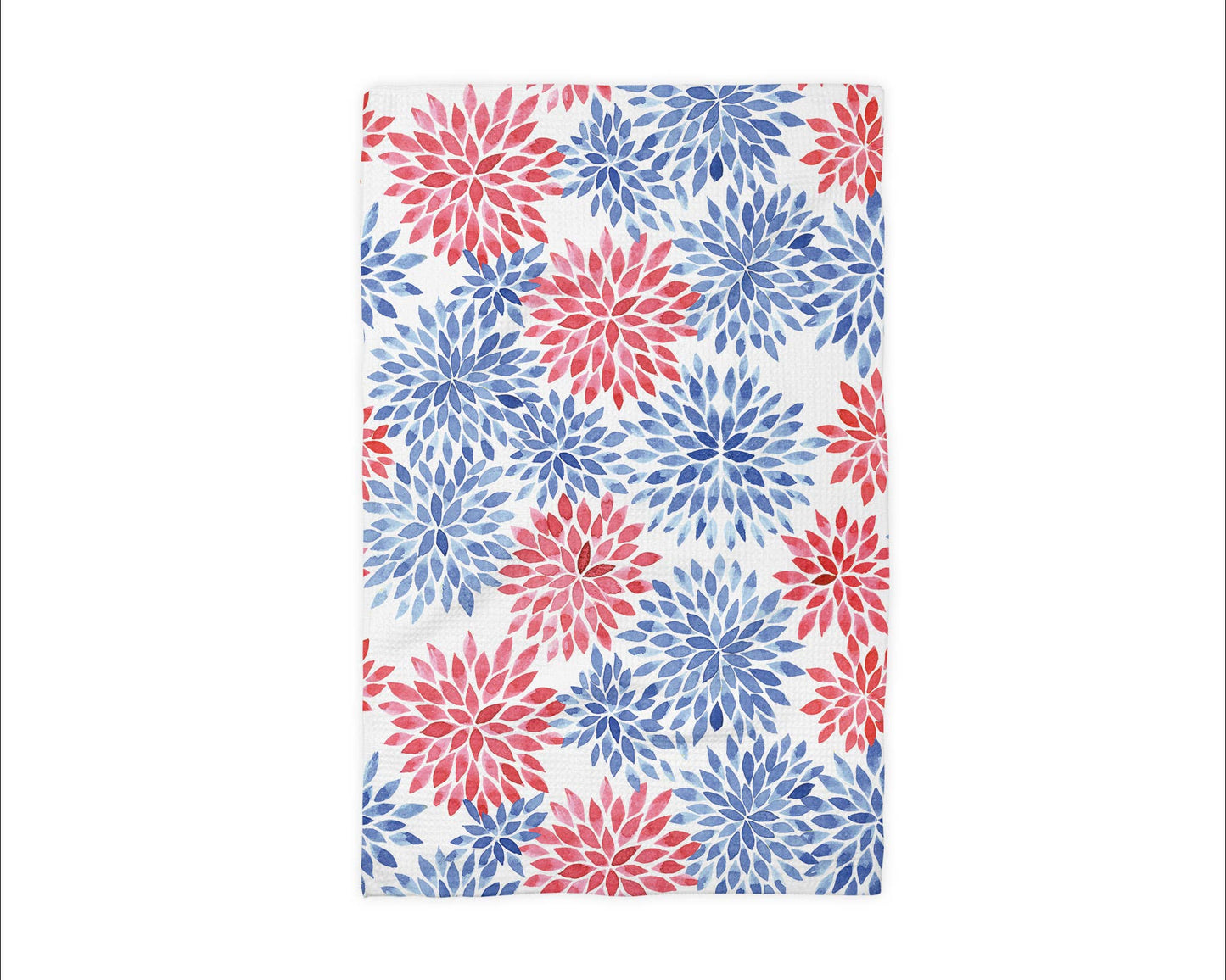 Fireworks Red White Blue Flag Kitchen Towel Waffle