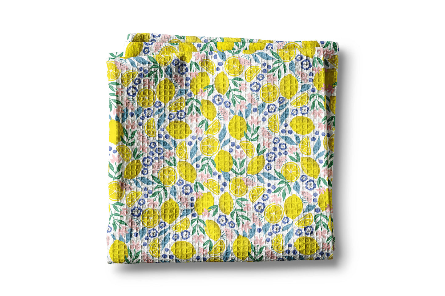 Lemon Berry Citrus Summer Fruit Market Kitchen Towel Waffle