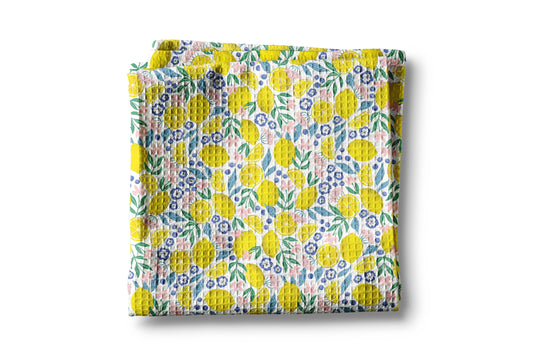 Lemon Berry Citrus Summer Fruit Market Kitchen Towel Waffle