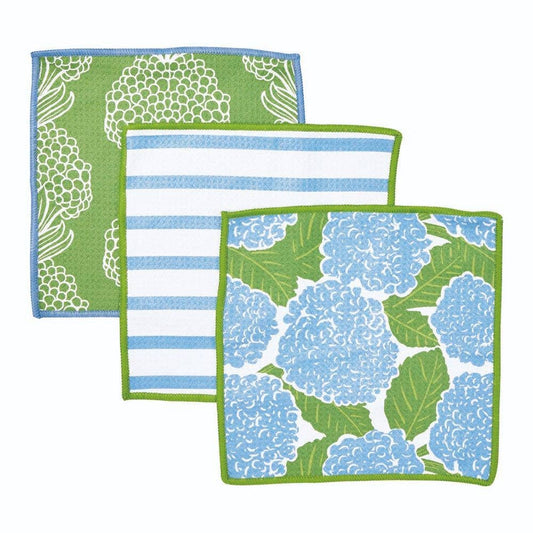 Blue Hydrangea Eco Dish Cloth (Set of 3)