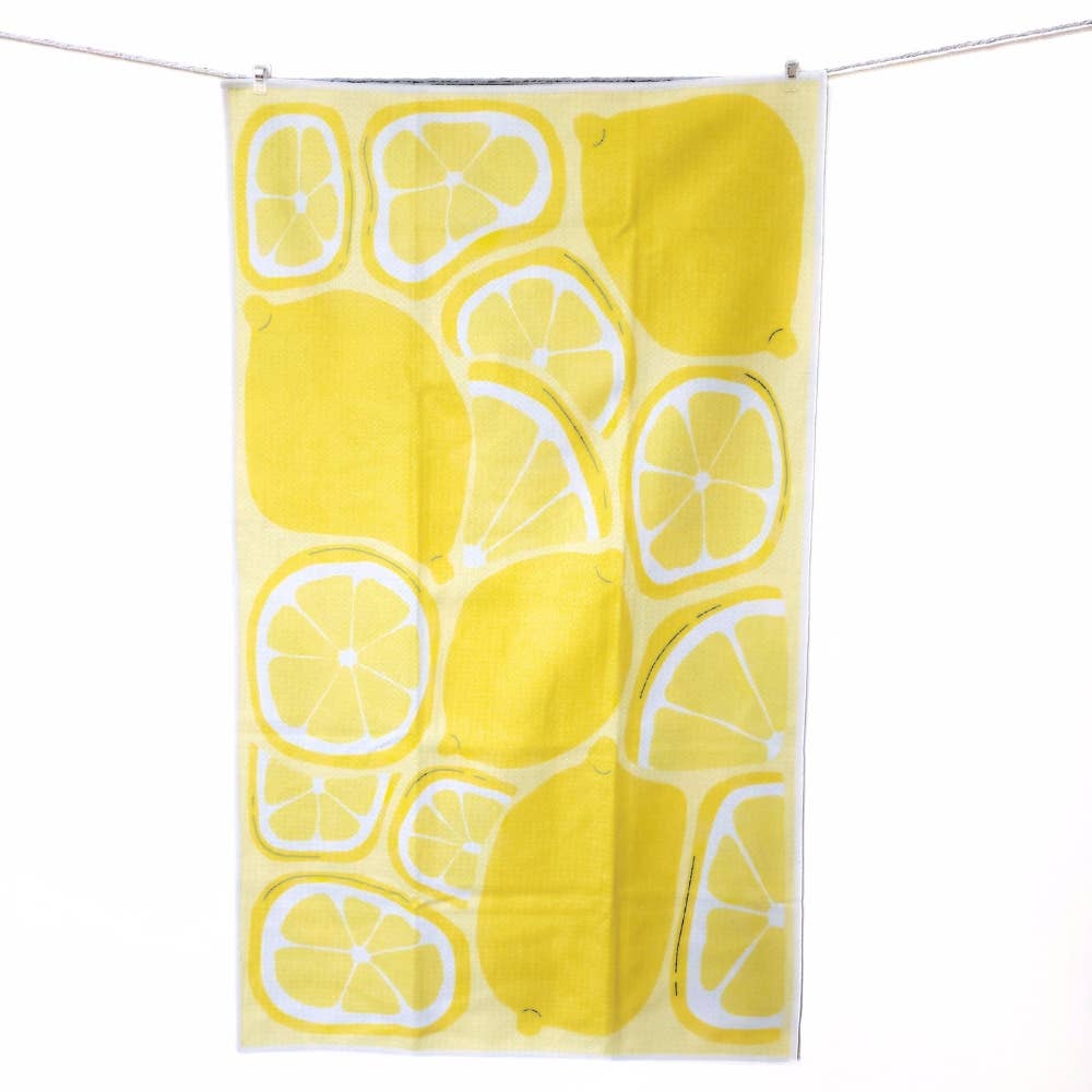 Lemons - Dual Sided Hand Towel-Microfiber Kitchen Towel