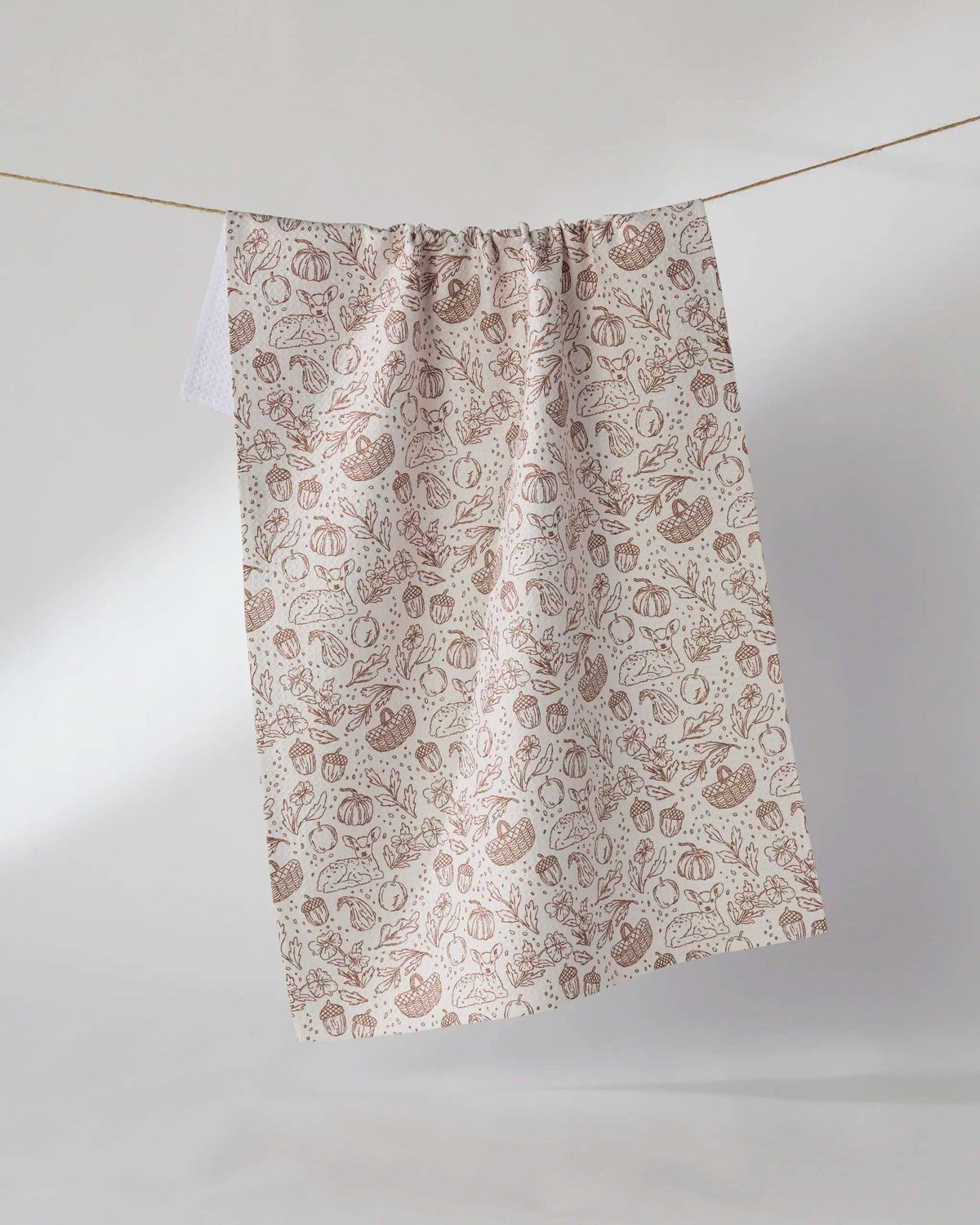 Cozy Flora Tea Towel: Black
