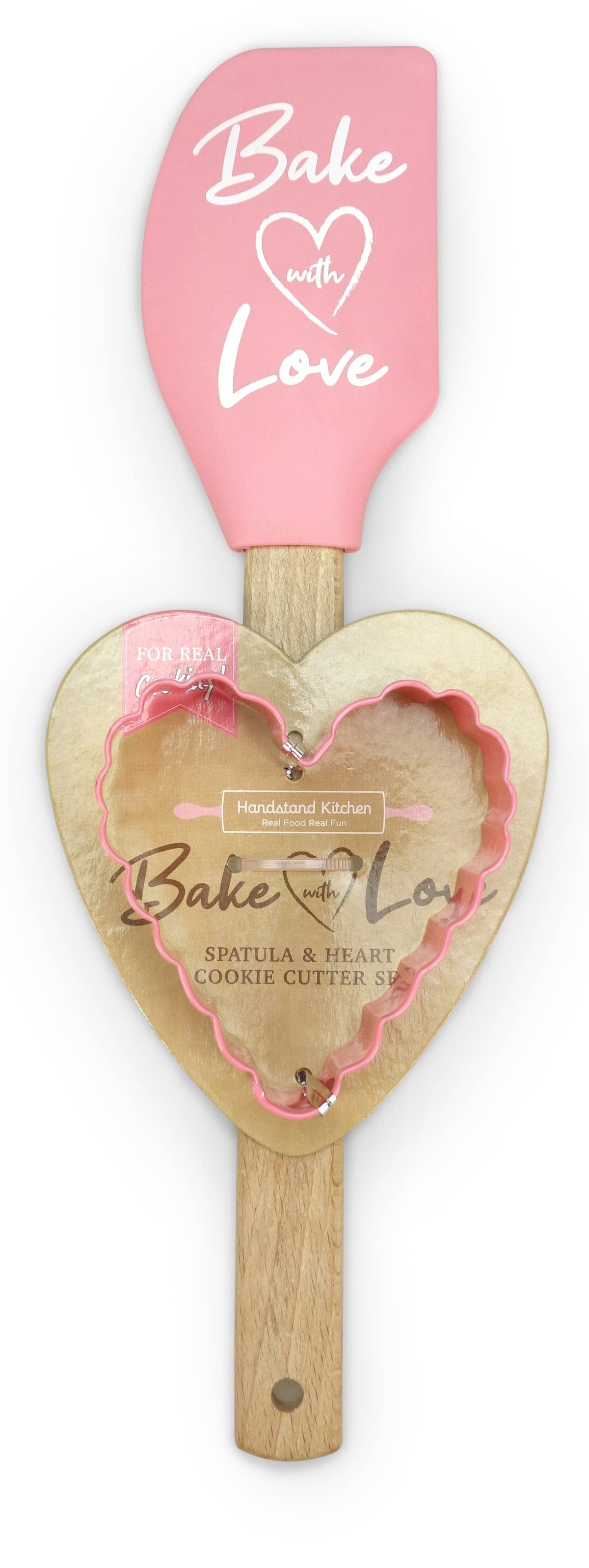 Bake With Love Spatula & Heart Cookie Cutter