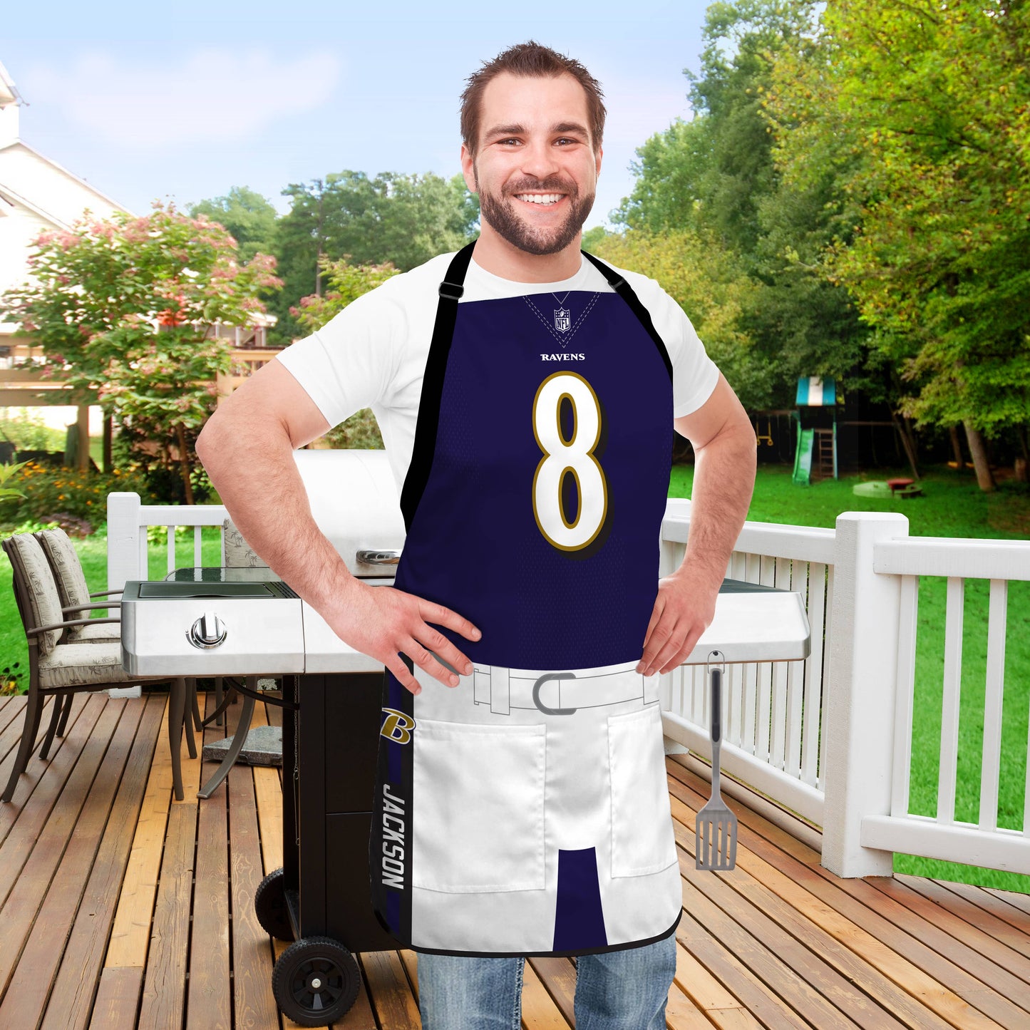 Baltimore Ravens NFL Jersey Apron - Lamar Jackson
