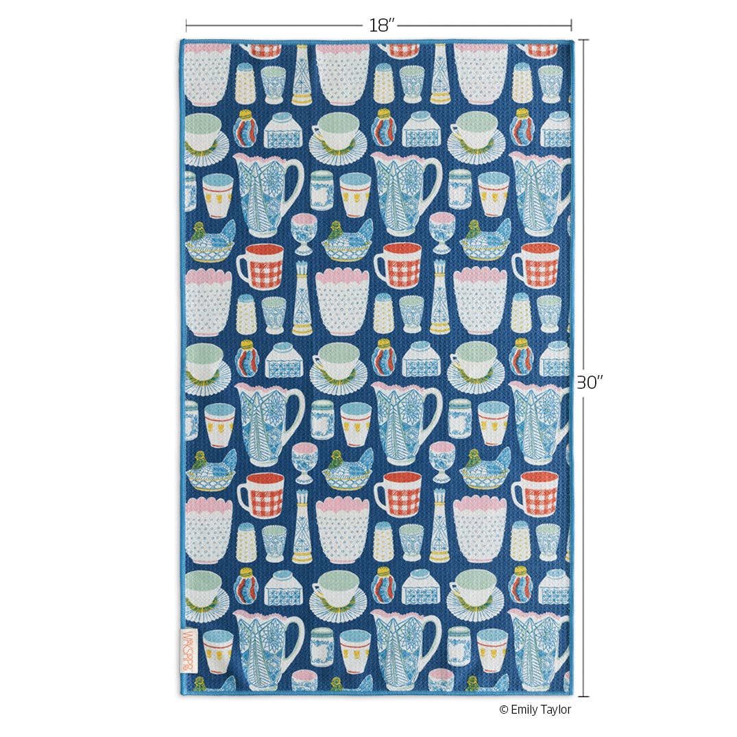 Vintage Glass Microfiber Towel