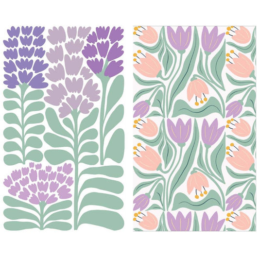 Tulips - Dual Sided Hand Towels - Microfiber Kitchen Towels