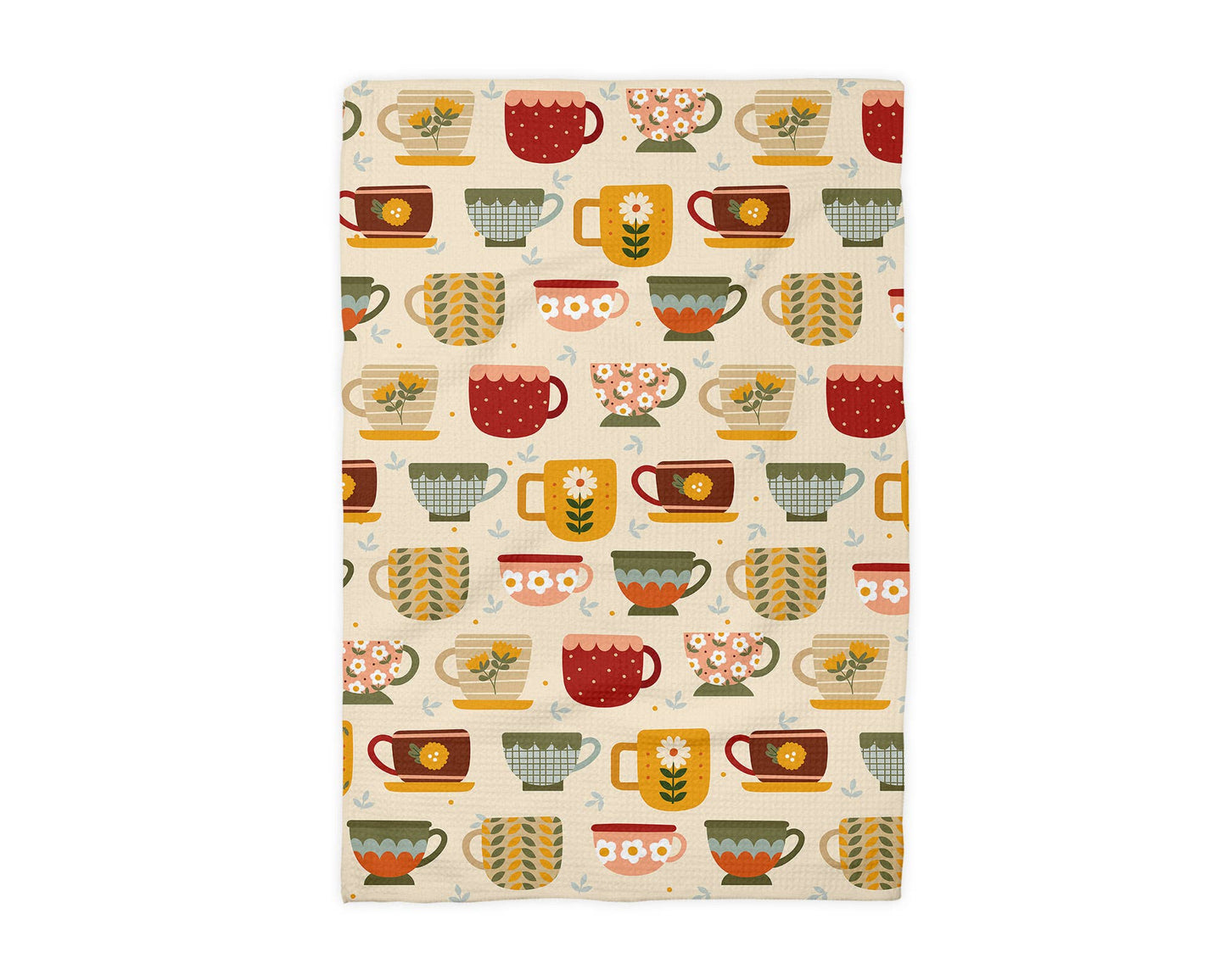 Tea Retro Cup Room Shop Teacup Waffle Kitchen Towel Dish
