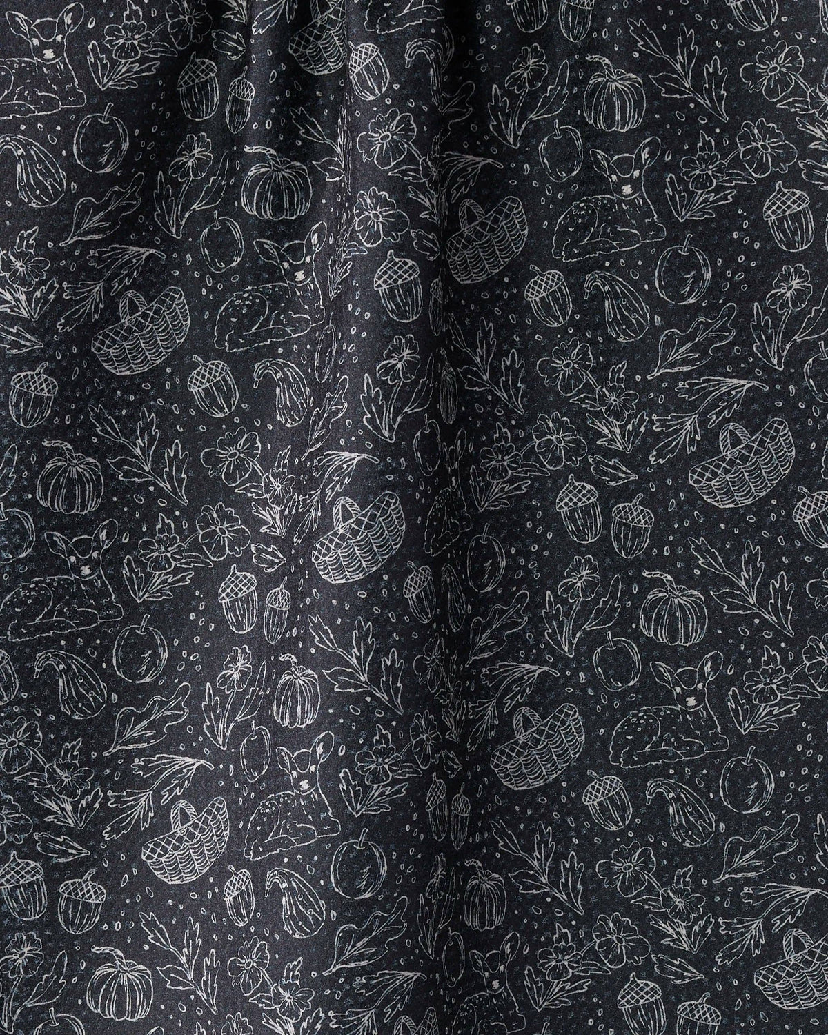 Cozy Flora Tea Towel: Black