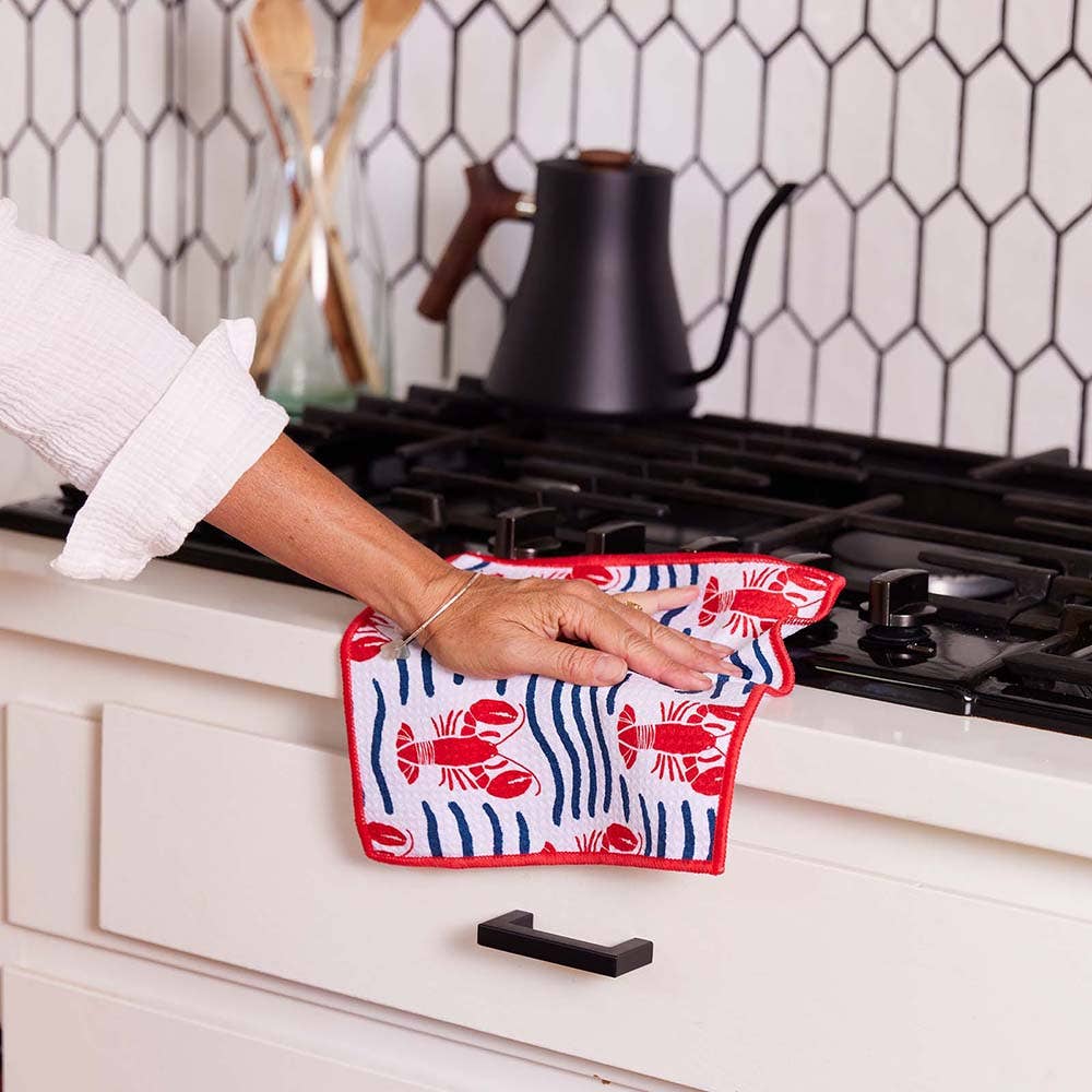 Lobster Waves Eco Dish Cloth (Set of 3)