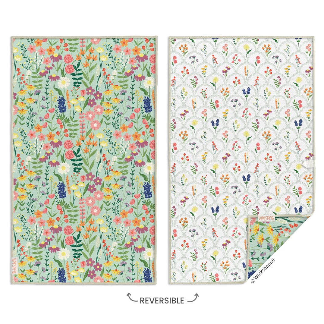 Wildflowers Microfiber Kitchen Towel, Spring Decor and Gift