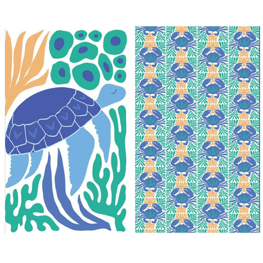 SeaTurtle - Dual Sided Hand Towel- Microfiber Kitchen Towel