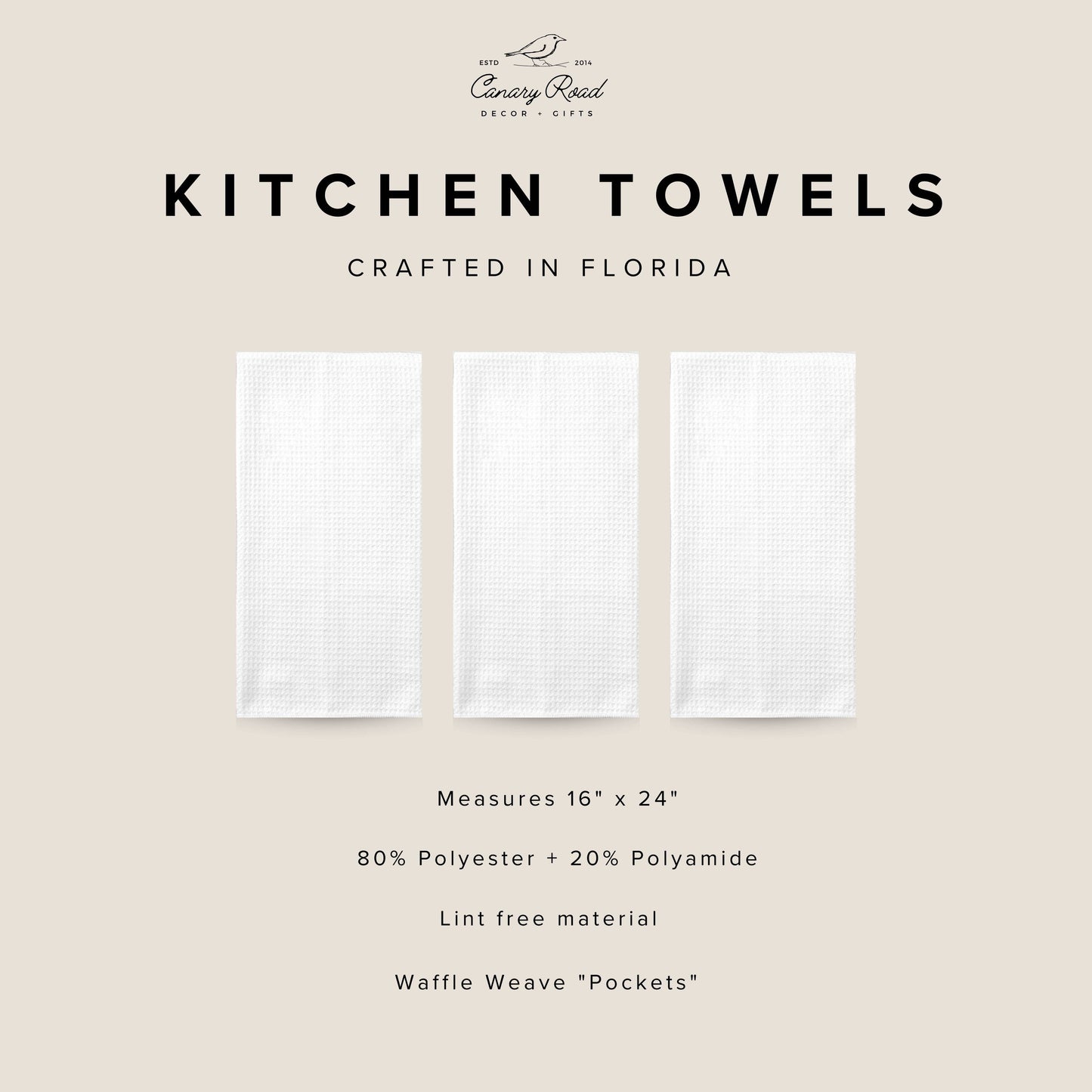 Floral Patriotic Red White Blue Flag Kitchen Towel Waffle