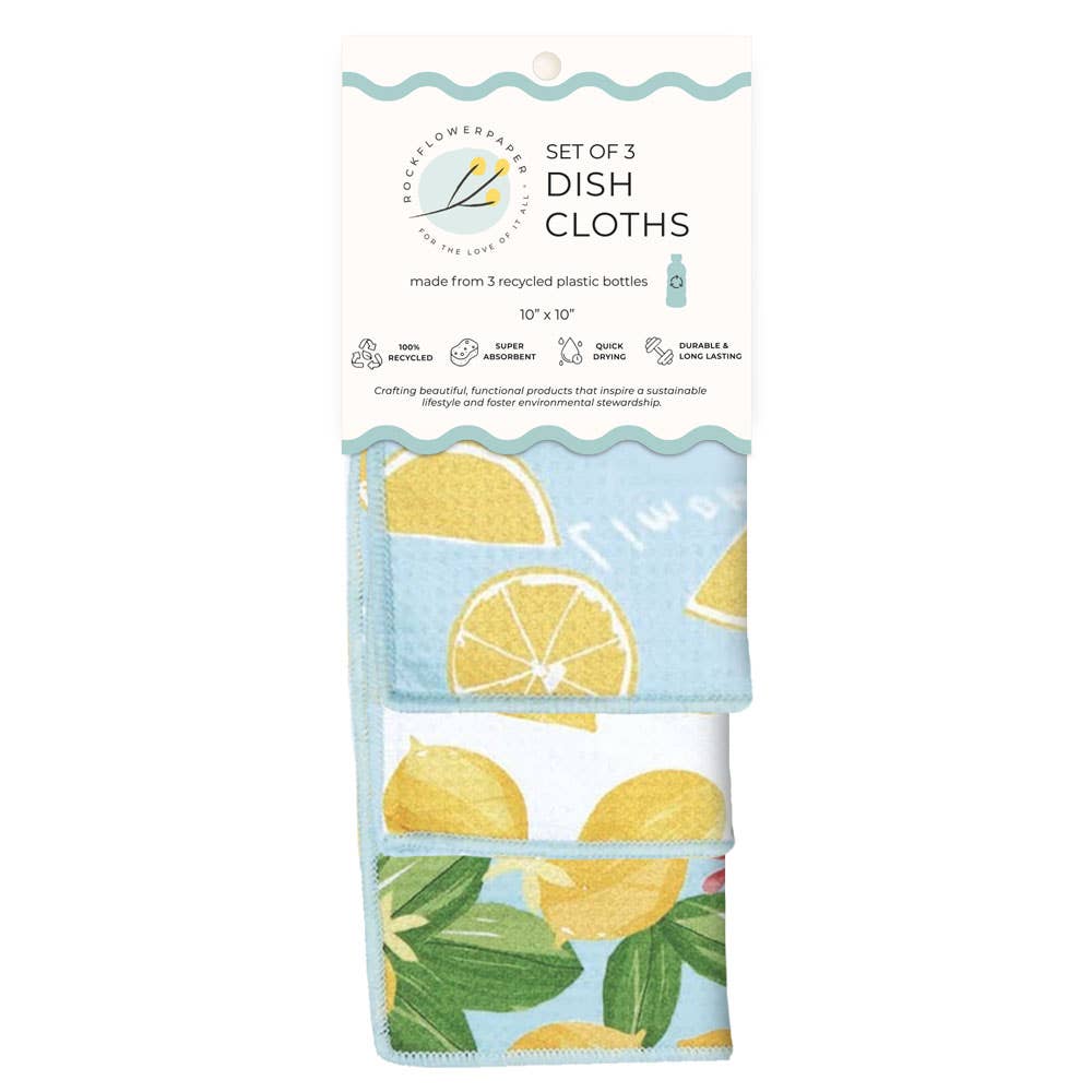 Lemon Blossoms Eco Dish Cloth (Set of 3)