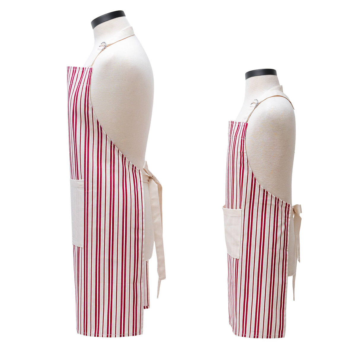 Classic Striped Adult & Youth Apron Set – Matching 2pc Set