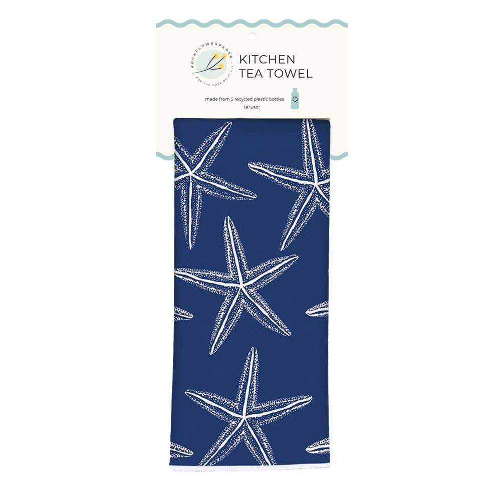 Starfish Navy Eco Kitchen Tea Towel