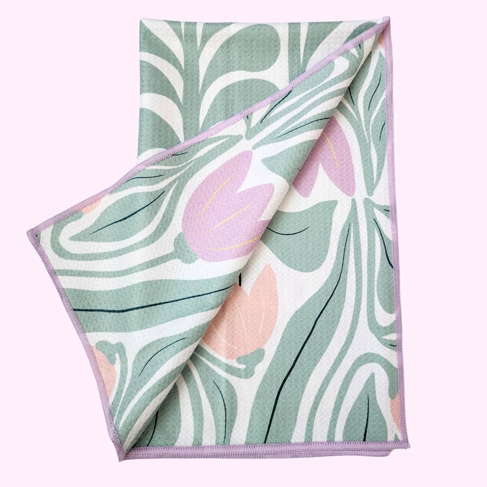 Tulips - Dual Sided Hand Towels - Microfiber Kitchen Towels