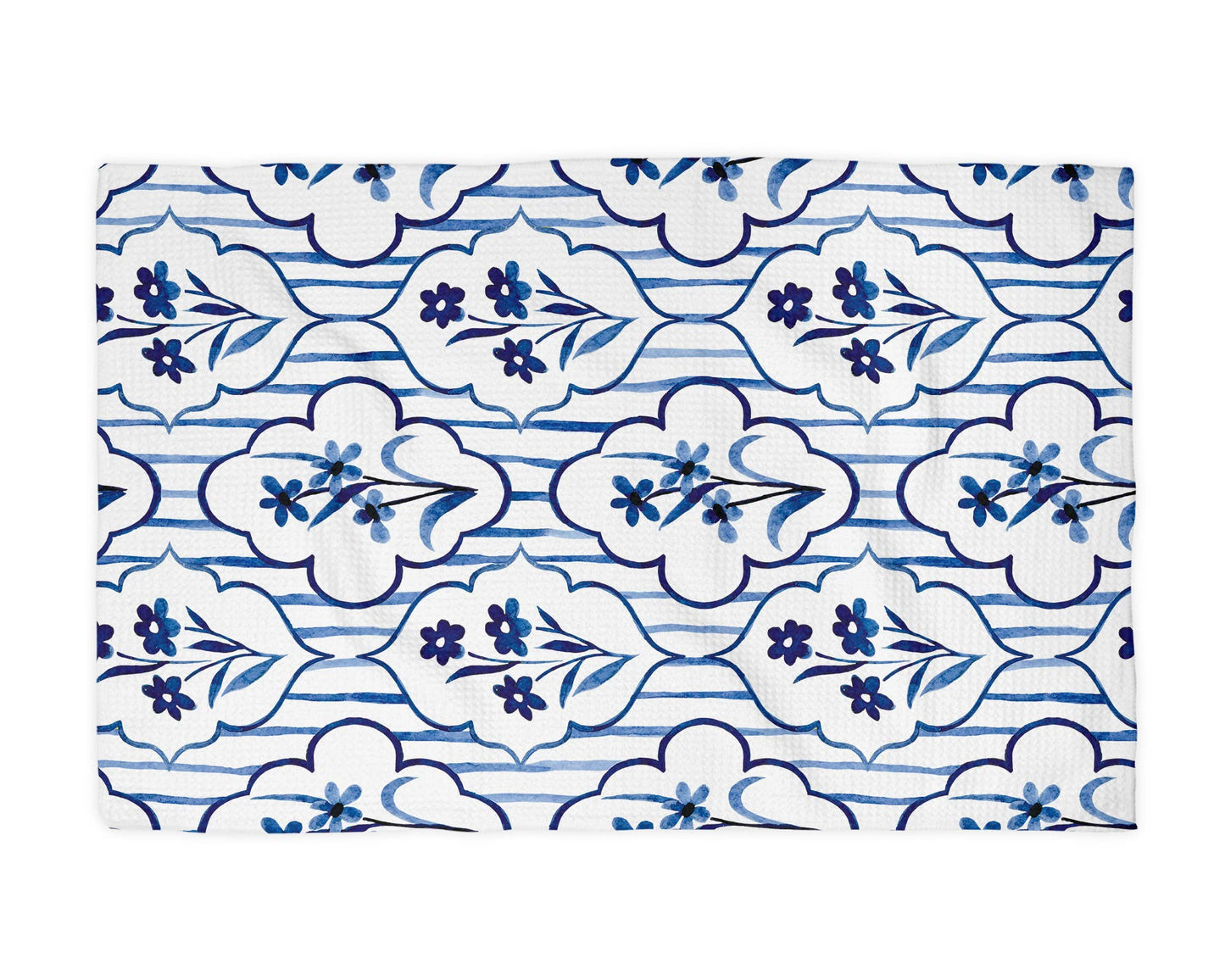 Blue Chinoiserie Floral Kitchen Towel Vase Blue White Spring Bow