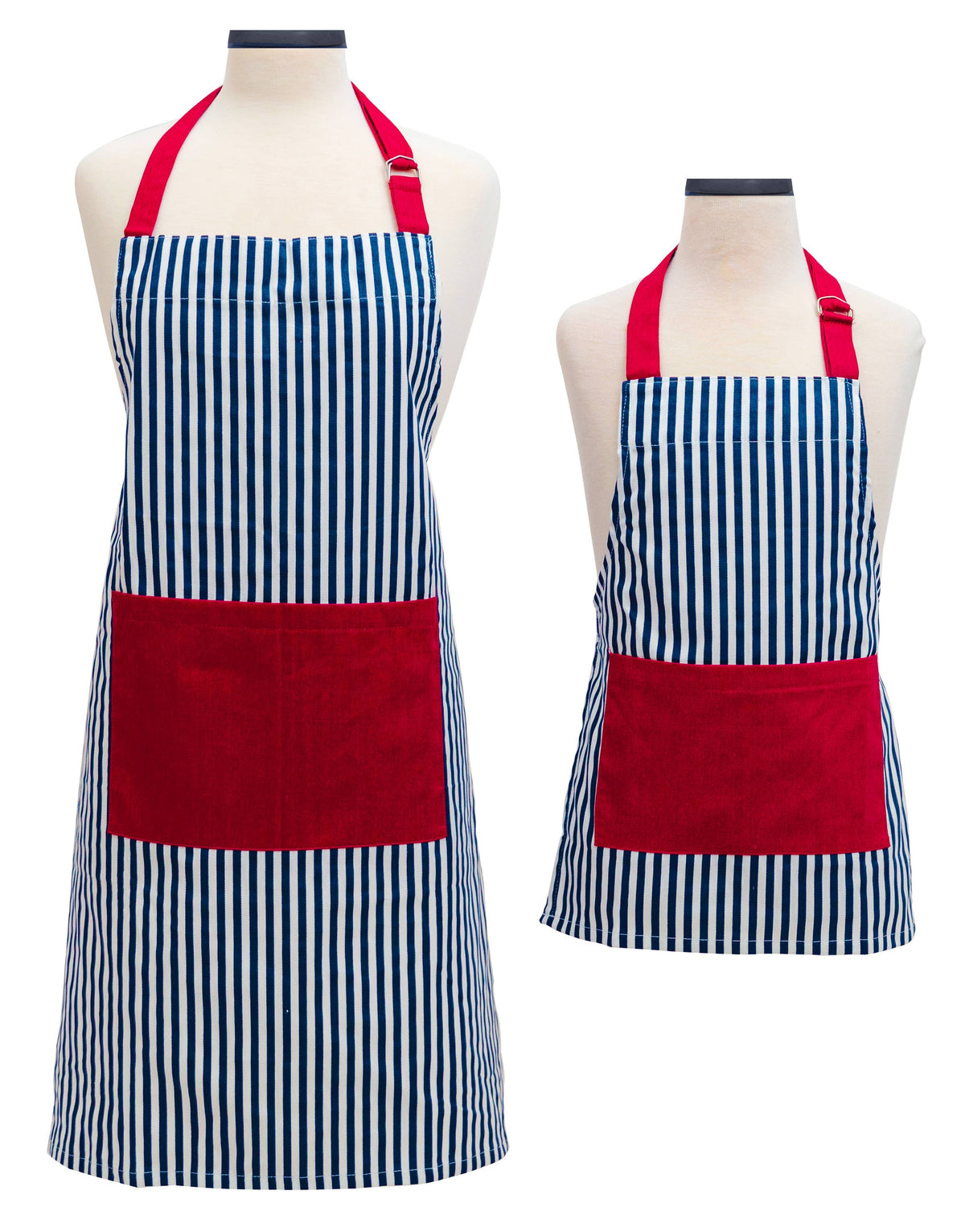 Striped Adult and Youth Apron Set - Matching 2pc Set