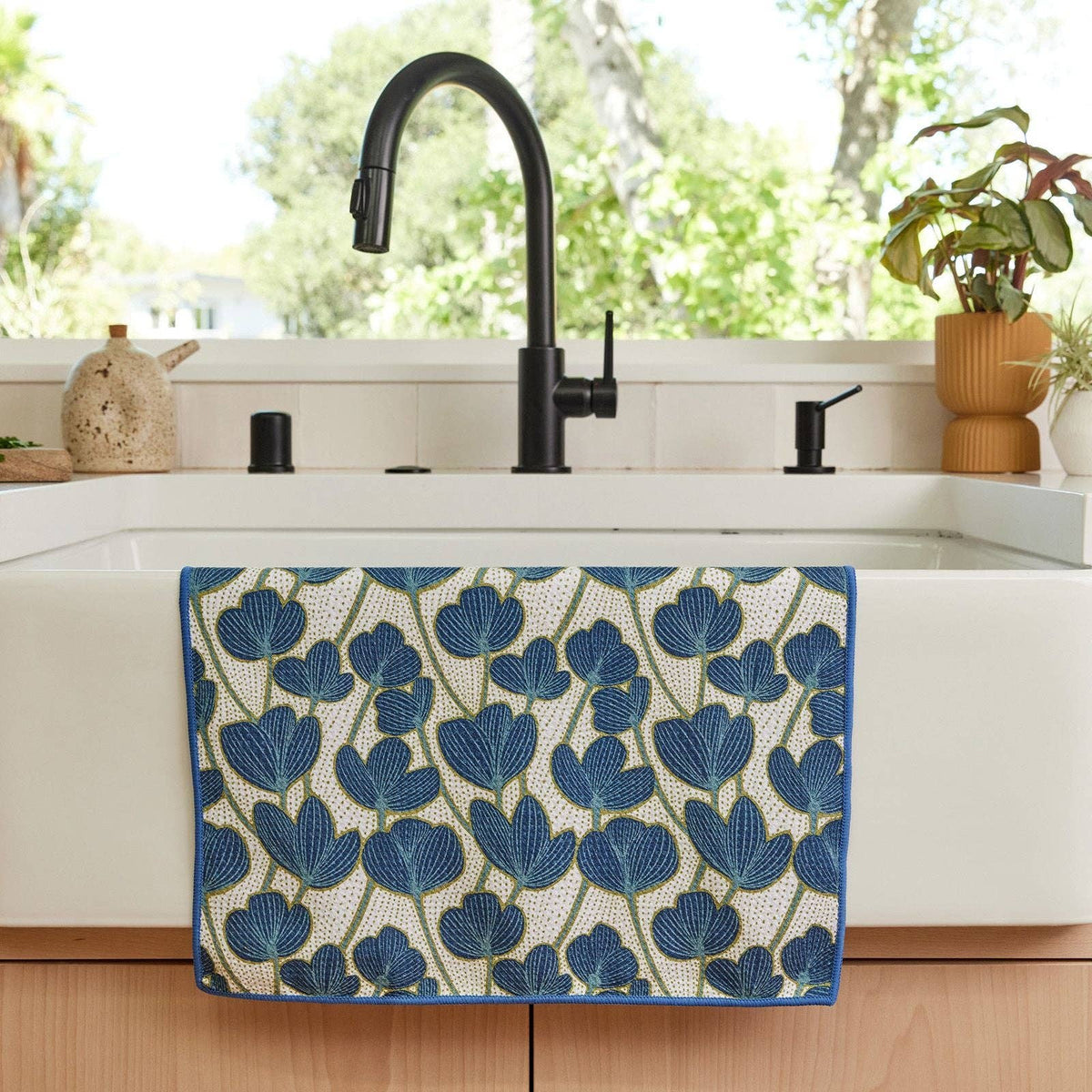 Modern Poppy Eco Kitchen Tea Towel