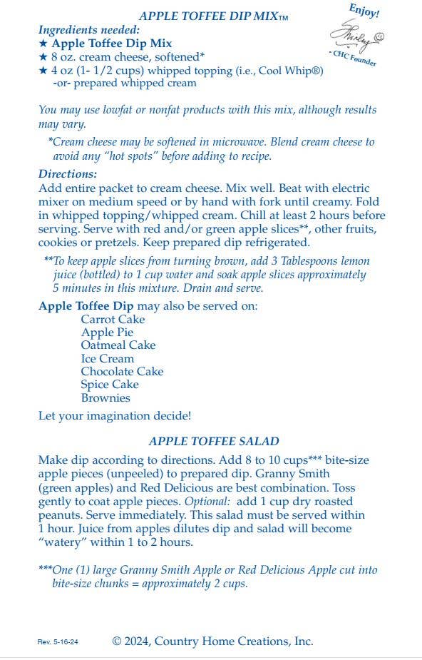 Apple Toffee Dip Mix