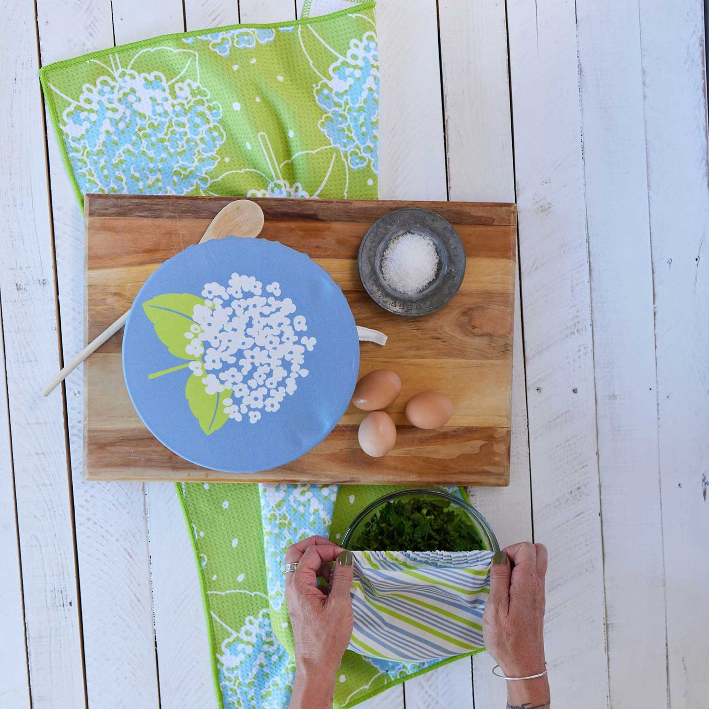Hydrangea Eco Tea Towel