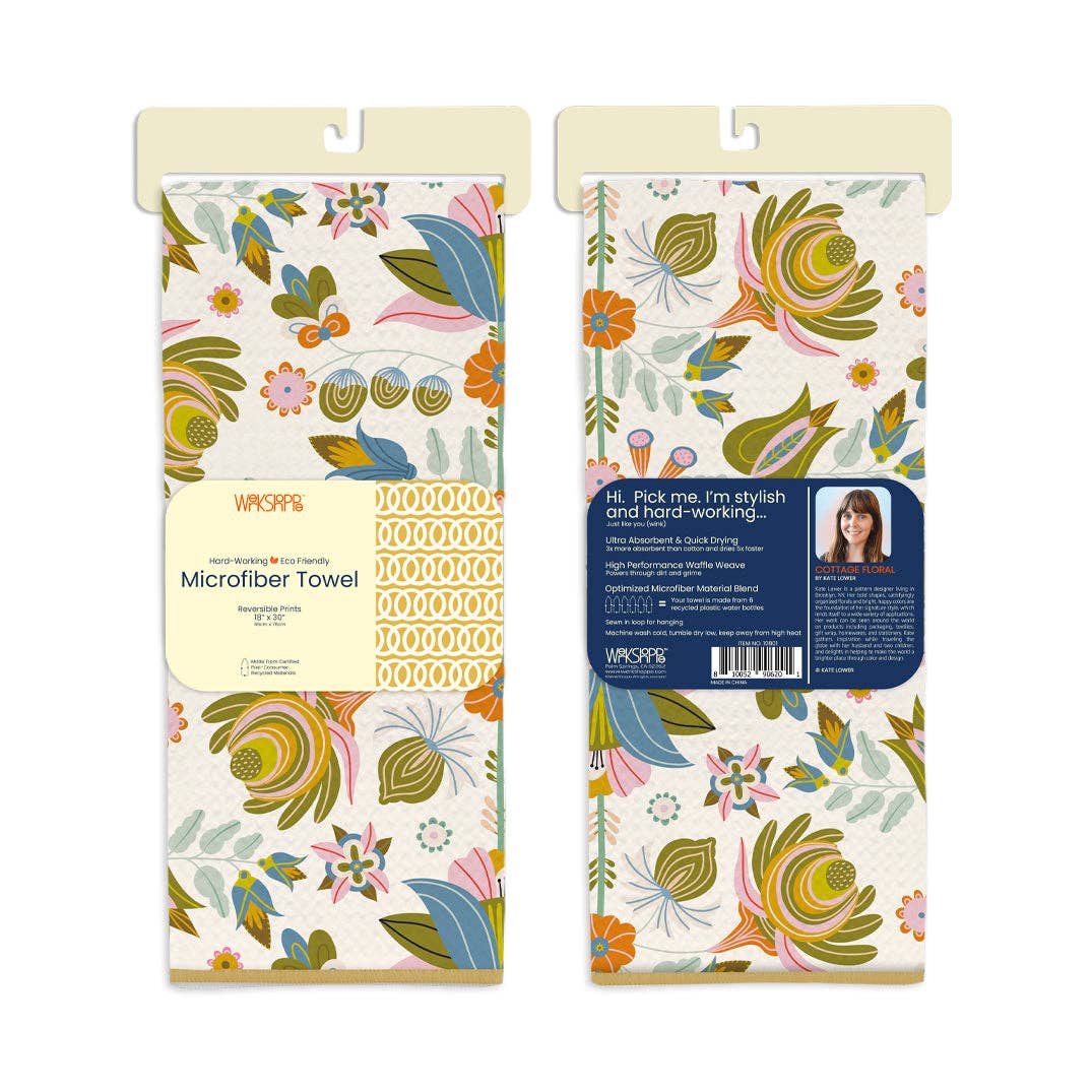 Cottage Floral Ultra Absorbent Microfiber Kitchen Towel