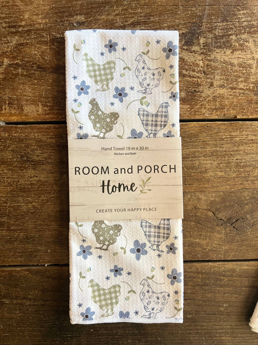Farmhouse Chicken Hand/Tea Towel-Recycled Microfiber 2 sided