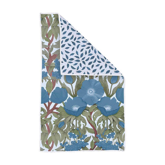 Icelandic Poppies Blue Eco Tea Towel