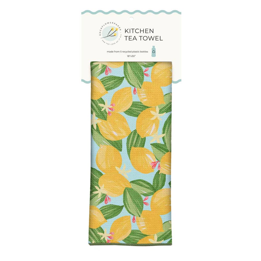 Lemon Blossoms Eco Tea Towel