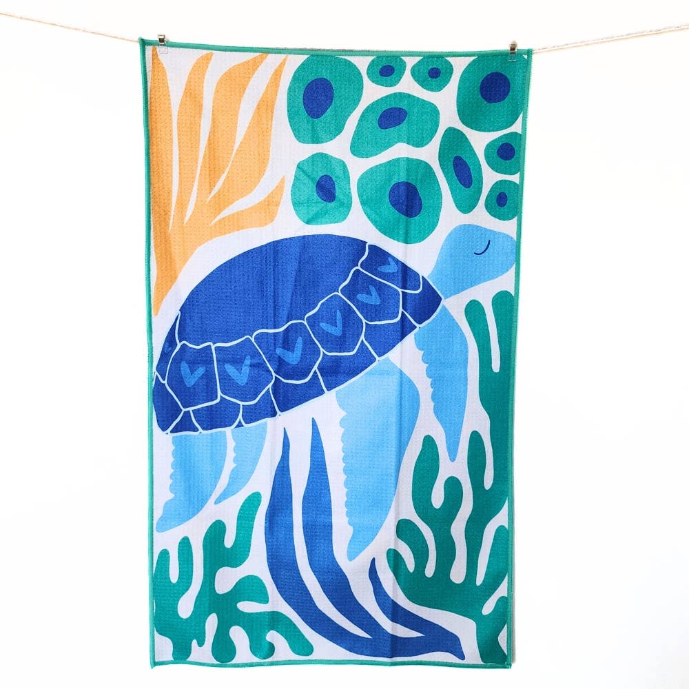 SeaTurtle - Dual Sided Hand Towel- Microfiber Kitchen Towel